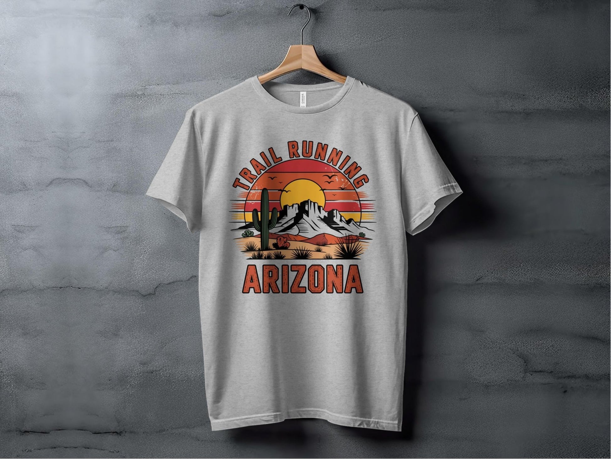 "Trail Running Retro Style Arizona" T-Shirt - T-Shirt - Sloth & Duck