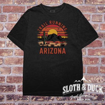 "Trail Running Retro Style Arizona" T-Shirt - T-Shirt - Sloth & Duck