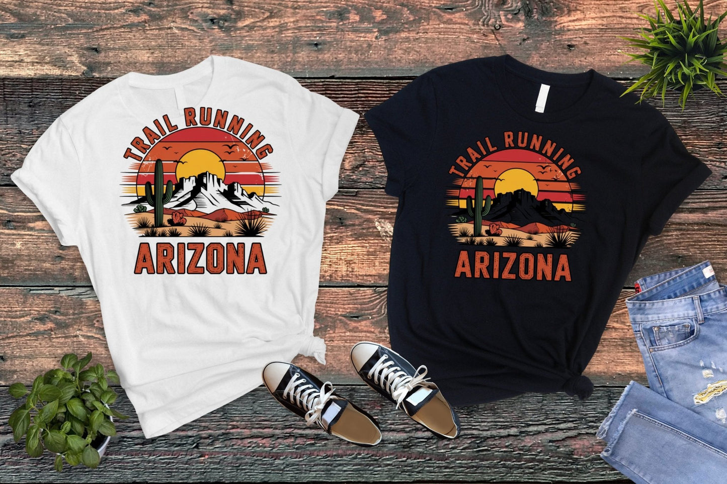 "Trail Running Retro Style Arizona" T-Shirt - T-Shirt - Sloth & Duck