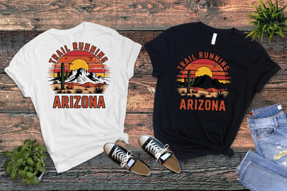 "Trail Running Retro Style Arizona" T-Shirt - T-Shirt - Sloth & Duck