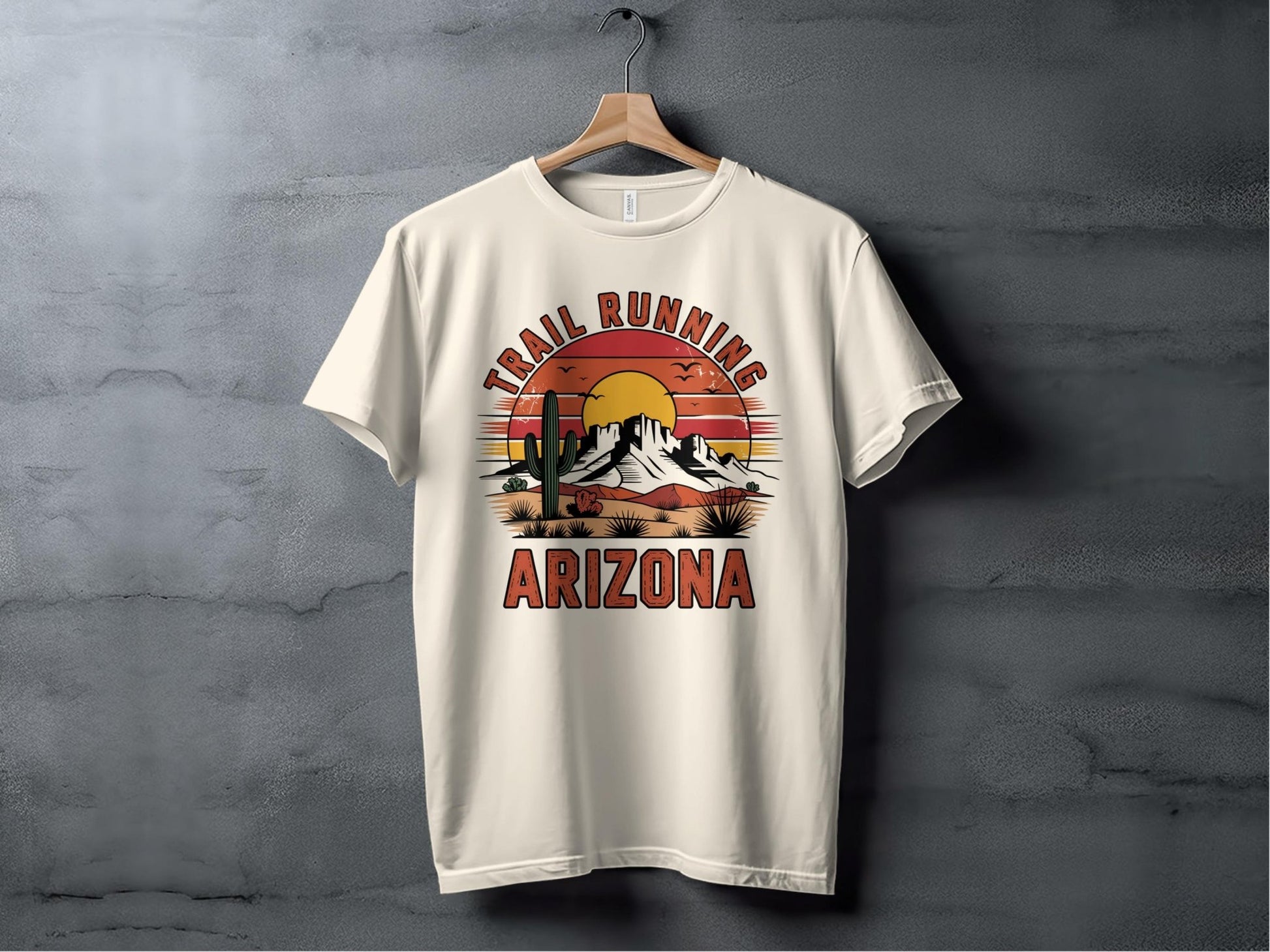 "Trail Running Retro Style Arizona" T-Shirt - T-Shirt - Sloth & Duck