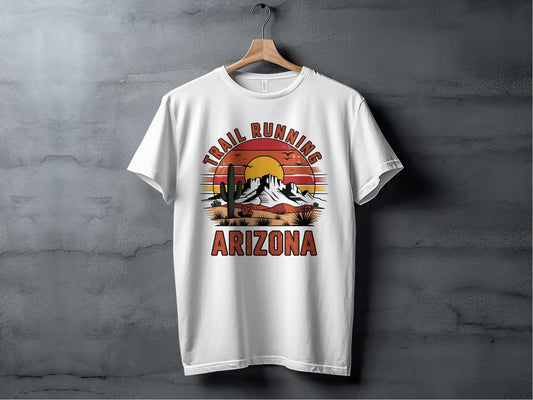 "Trail Running Retro Style Arizona" T-Shirt - T-Shirt - Sloth & Duck