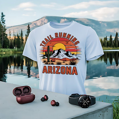 "Trail Running Retro Style Arizona" T-Shirt - T-Shirt - Sloth & Duck
