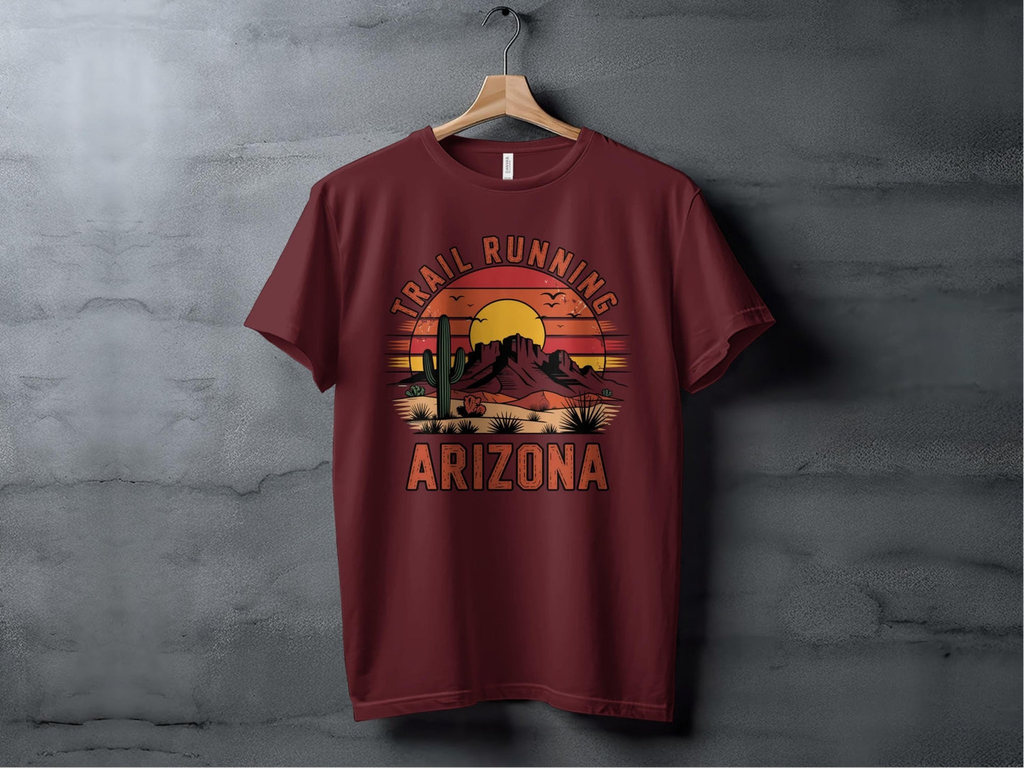 "Trail Running Retro Style Arizona" T-Shirt - T-Shirt - Sloth & Duck