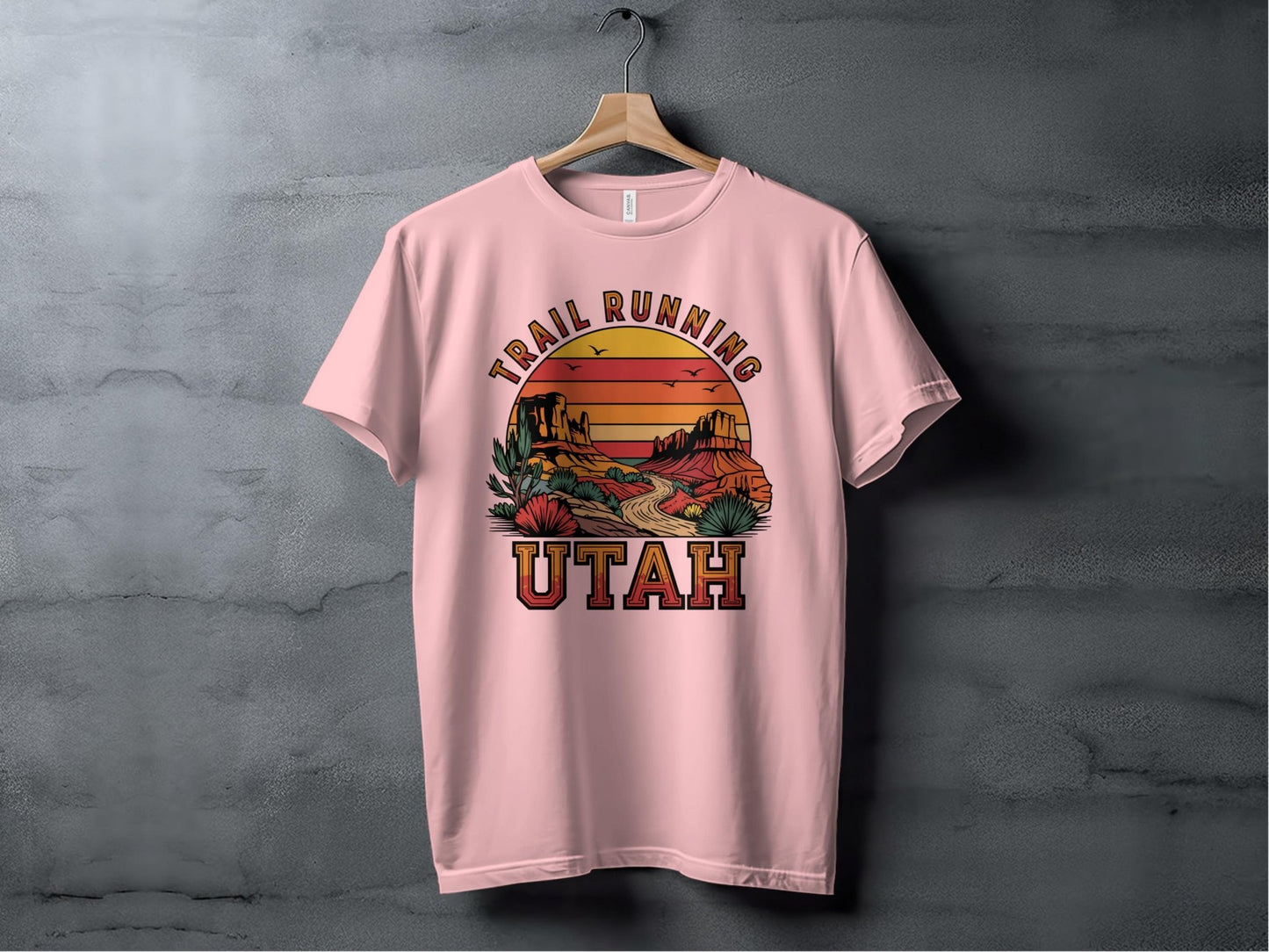 "Trail Running Utah" Vintage Sunset T-Shirt - T-Shirt - Sloth & Duck