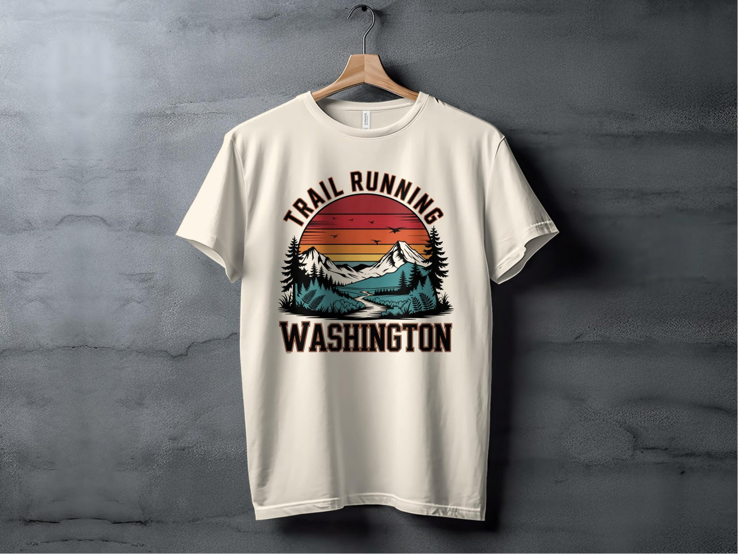 "Trail Running Washington" Scenic Mountains T-Shirt - T-Shirt - S - Sloth & Duck