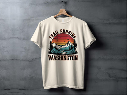 "Trail Running Washington" Scenic Mountains T-Shirt - T-Shirt - S - Sloth & Duck