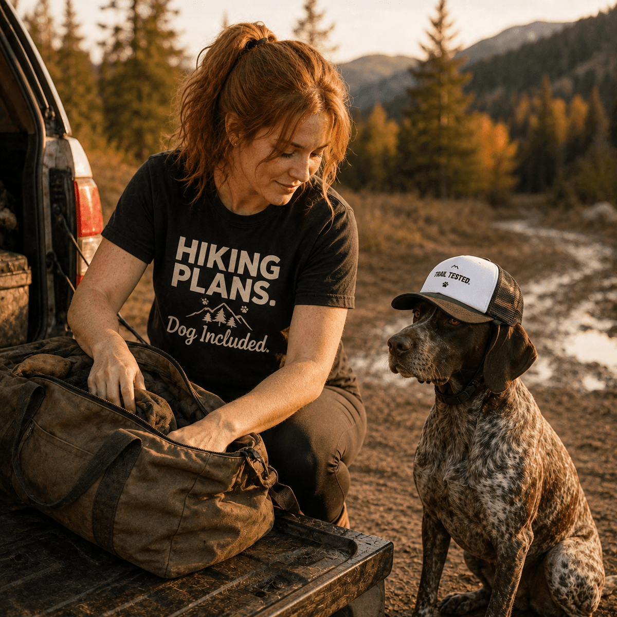 Trail Tested Dog Trucker Hat -White / Black - Sloth & Duck
