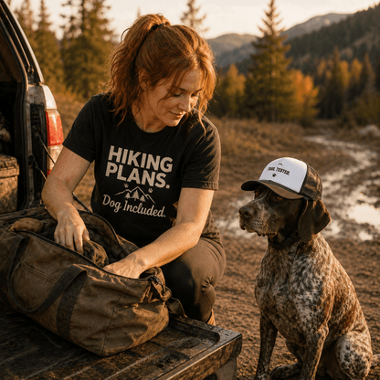 Trail Tested Dog Trucker Hat -White / Black - Sloth & Duck