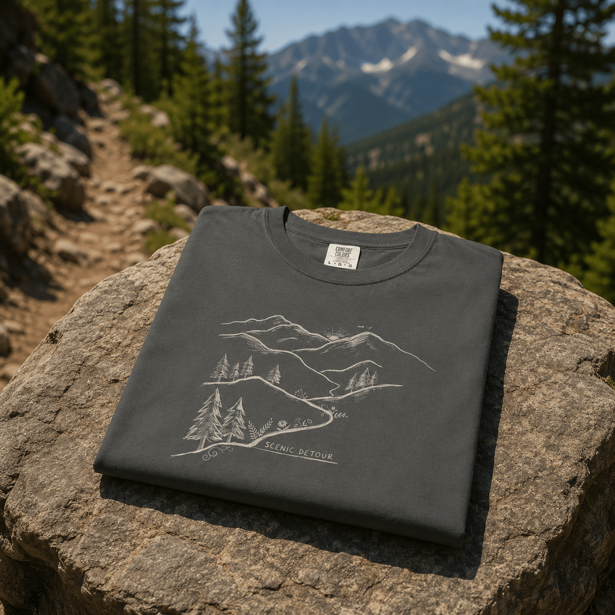 Trailhead Scenic Detour T-Shirt -Pepper - Sloth & Duck