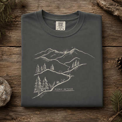Trailhead Scenic Detour T-Shirt -Pepper - Sloth & Duck