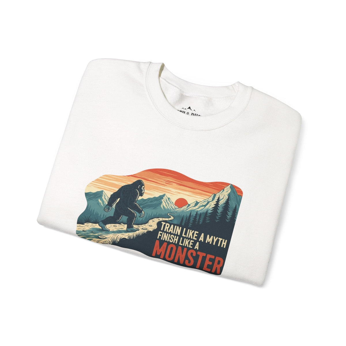 Train Like a Myth, Bigfoot Mountain Running Sweatshirt - White - Sloth & Duck