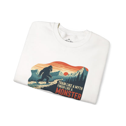 Train Like a Myth, Bigfoot Mountain Running Sweatshirt - White - Sloth & Duck