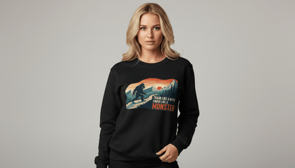 Train Like a Myth, Bigfoot Mountain Running Sweatshirt - Navy - Sloth & Duck