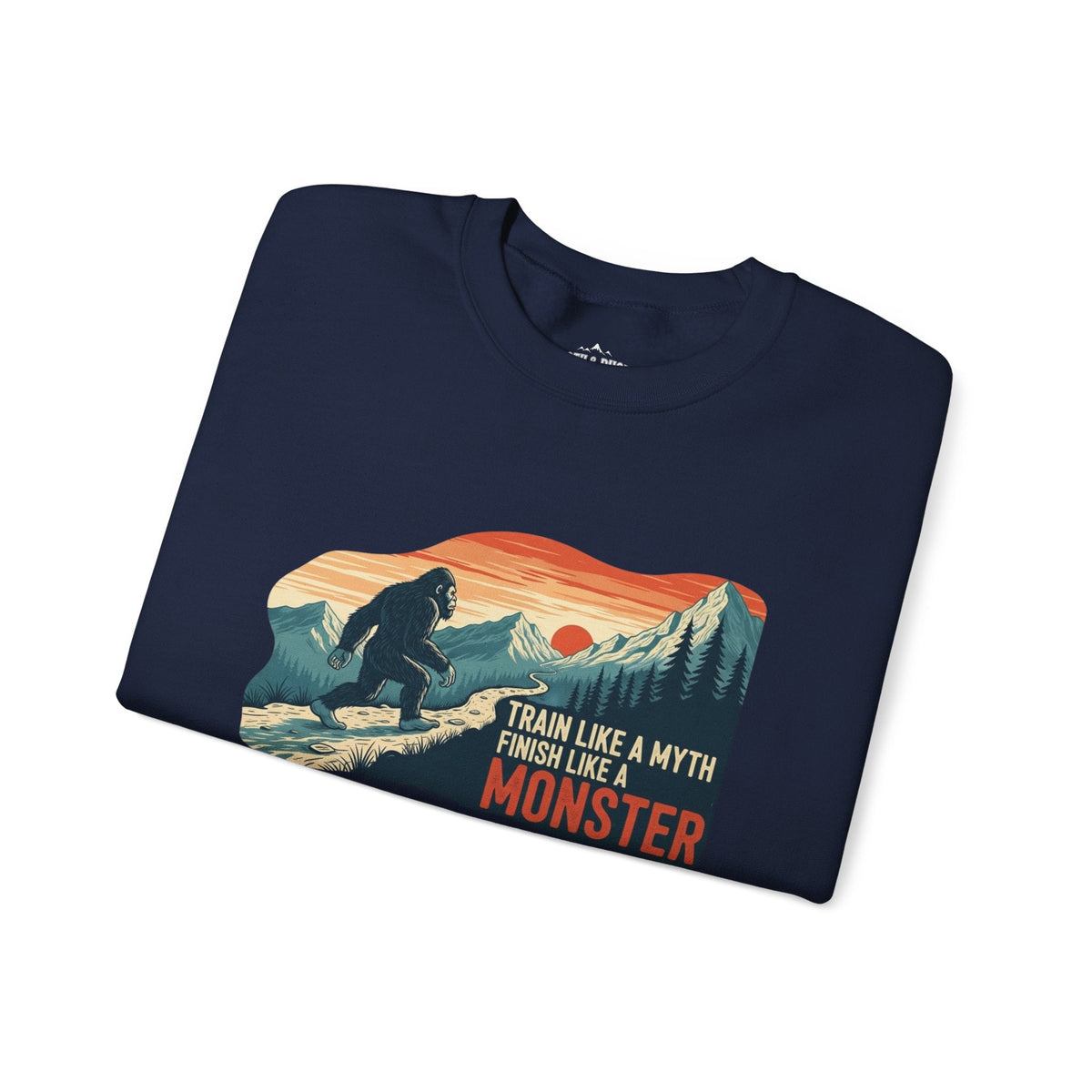Train Like a Myth, Bigfoot Mountain Running Sweatshirt - Navy - Sloth & Duck