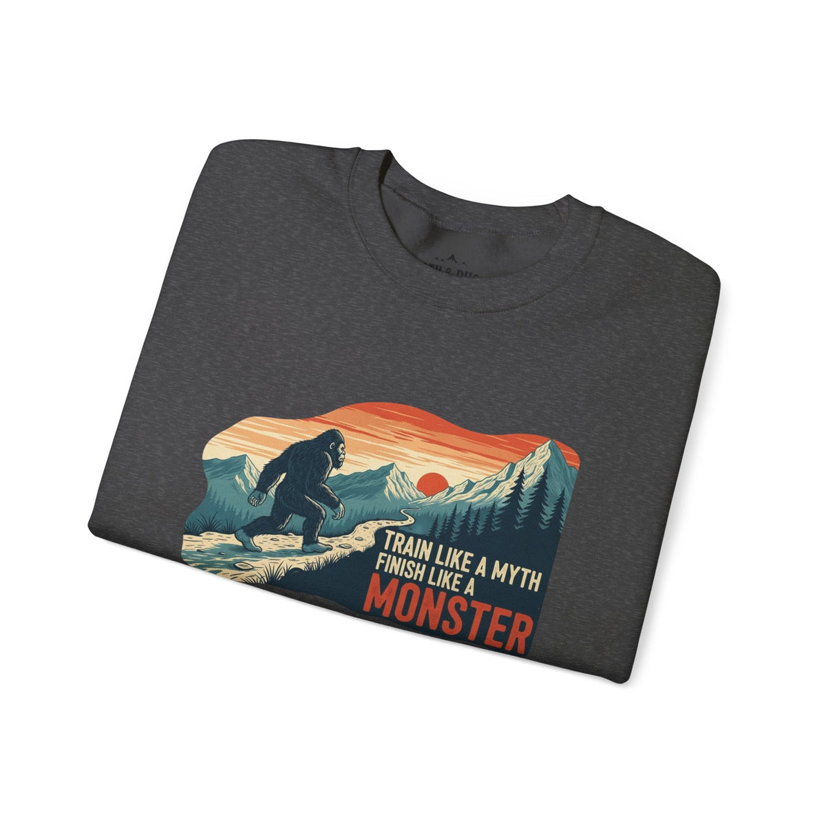 Train Like a Myth, Bigfoot Mountain Running Sweatshirt - Dark Heather - Sloth & Duck