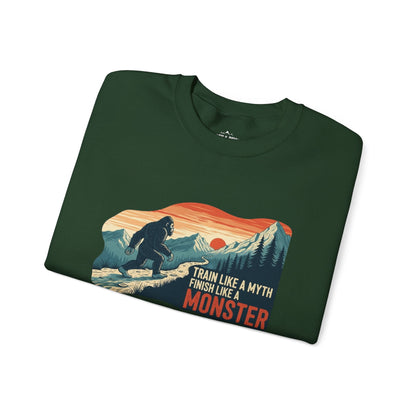 Train Like a Myth, Bigfoot Mountain Running Sweatshirt - Forest Green - Sloth & Duck