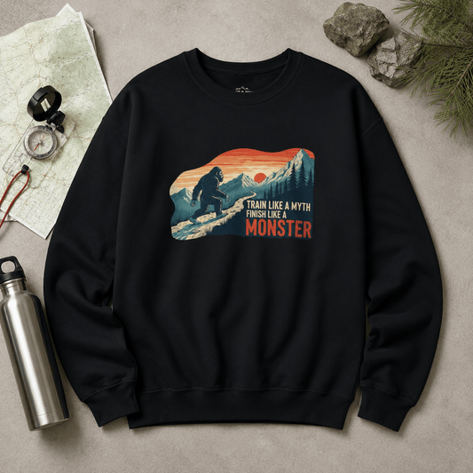 Train Like a Myth, Bigfoot Mountain Running Sweatshirt -Dark Heather - Sloth & Duck