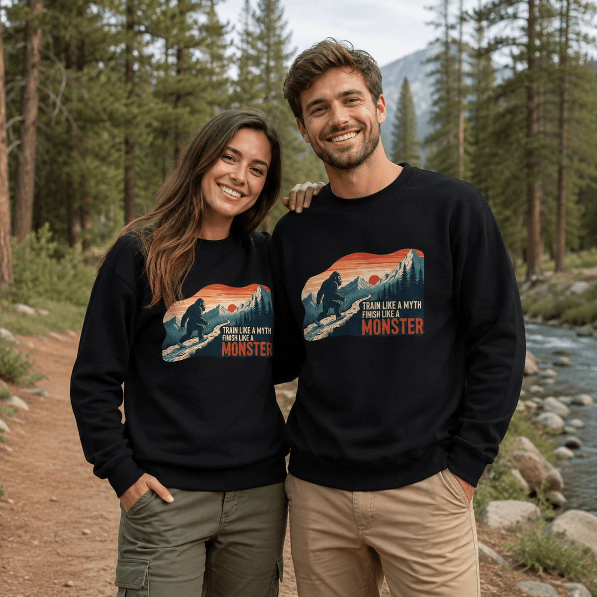 Train Like a Myth, Bigfoot Mountain Running Sweatshirt -Dark Heather - Sloth & Duck