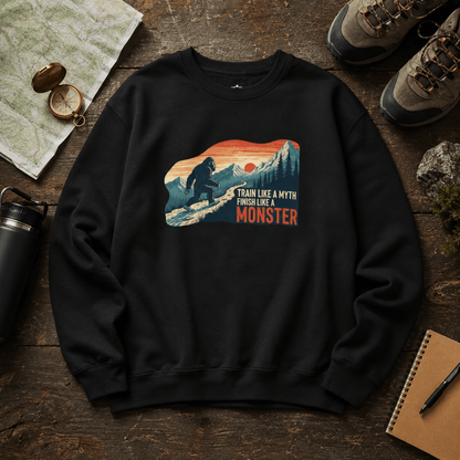 Train Like a Myth, Bigfoot Mountain Running Sweatshirt -Dark Heather - Sloth & Duck
