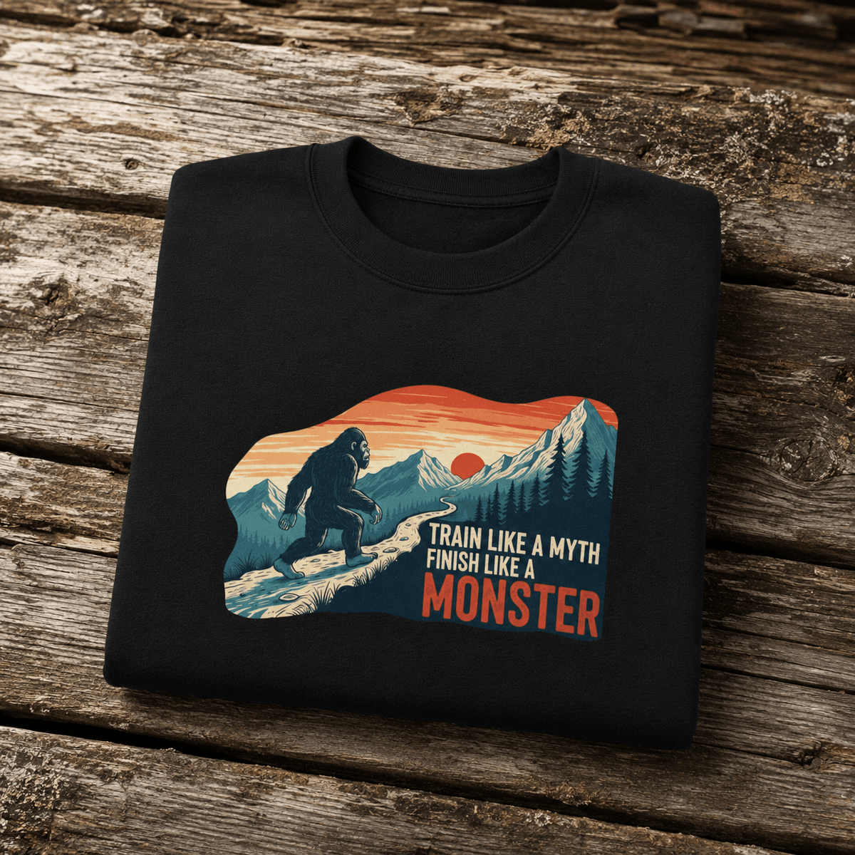 Train Like a Myth, Bigfoot Mountain Running Sweatshirt -Dark Heather - Sloth & Duck