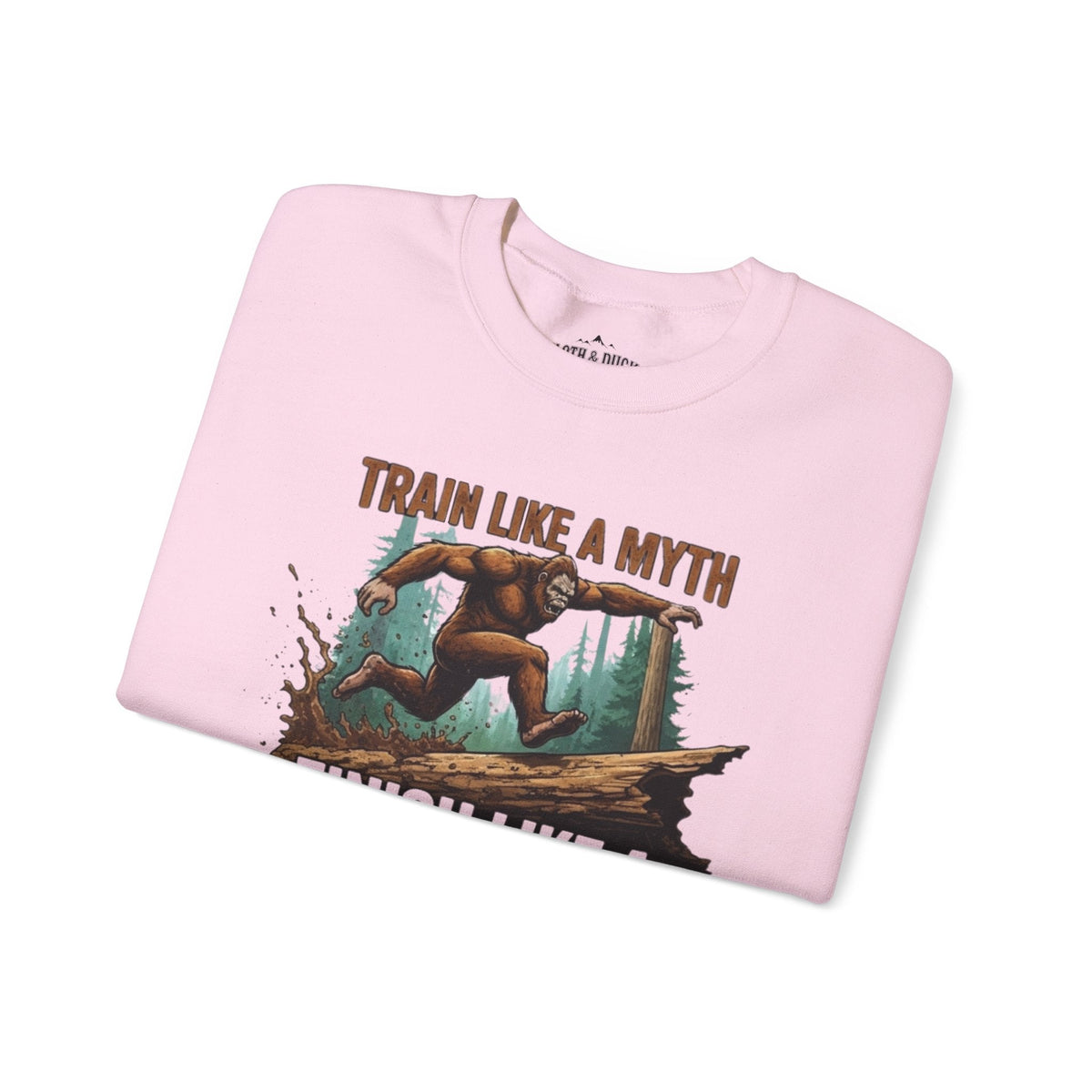 Train Like a Myth Bigfoot Sweatshirt - Light Pink - Sloth & Duck