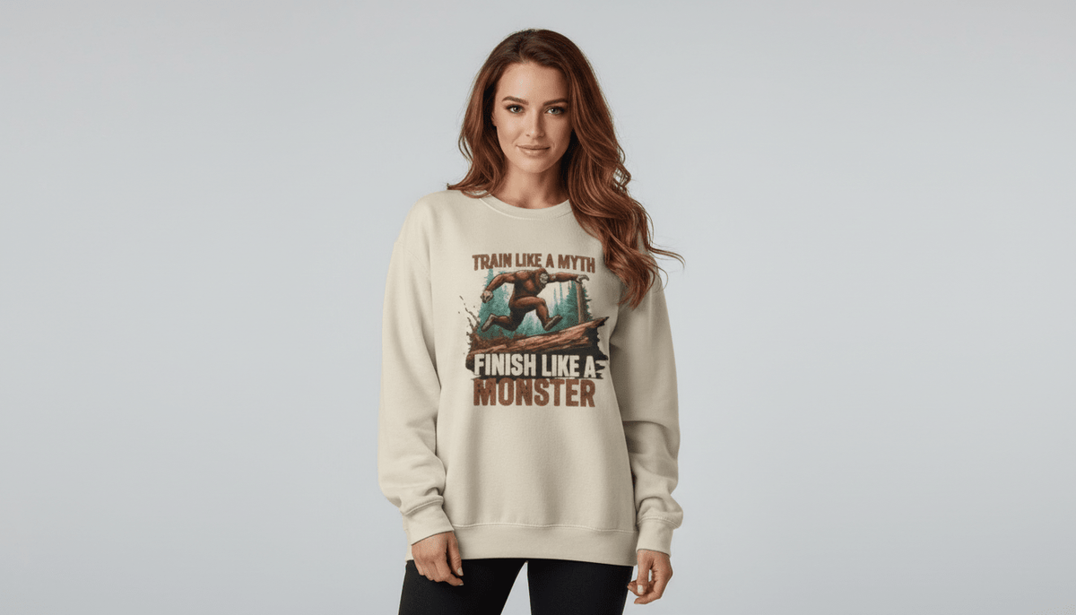 Train Like a Myth Bigfoot Sweatshirt - Dark Heather - Sloth & Duck