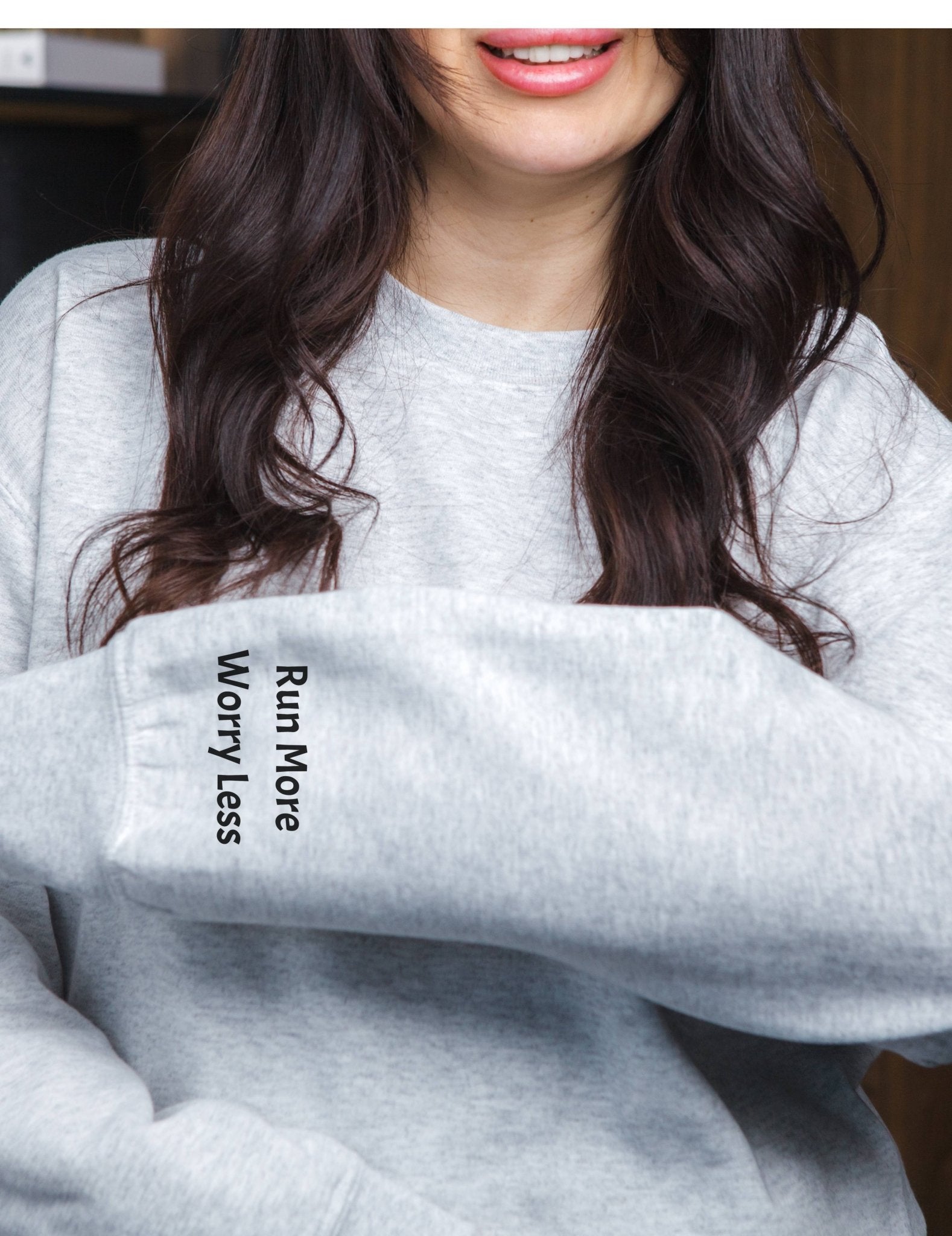"Ultra Runner In Training" With Sleeve Quote Sweatshirt - Sport Grey - Sloth & Duck