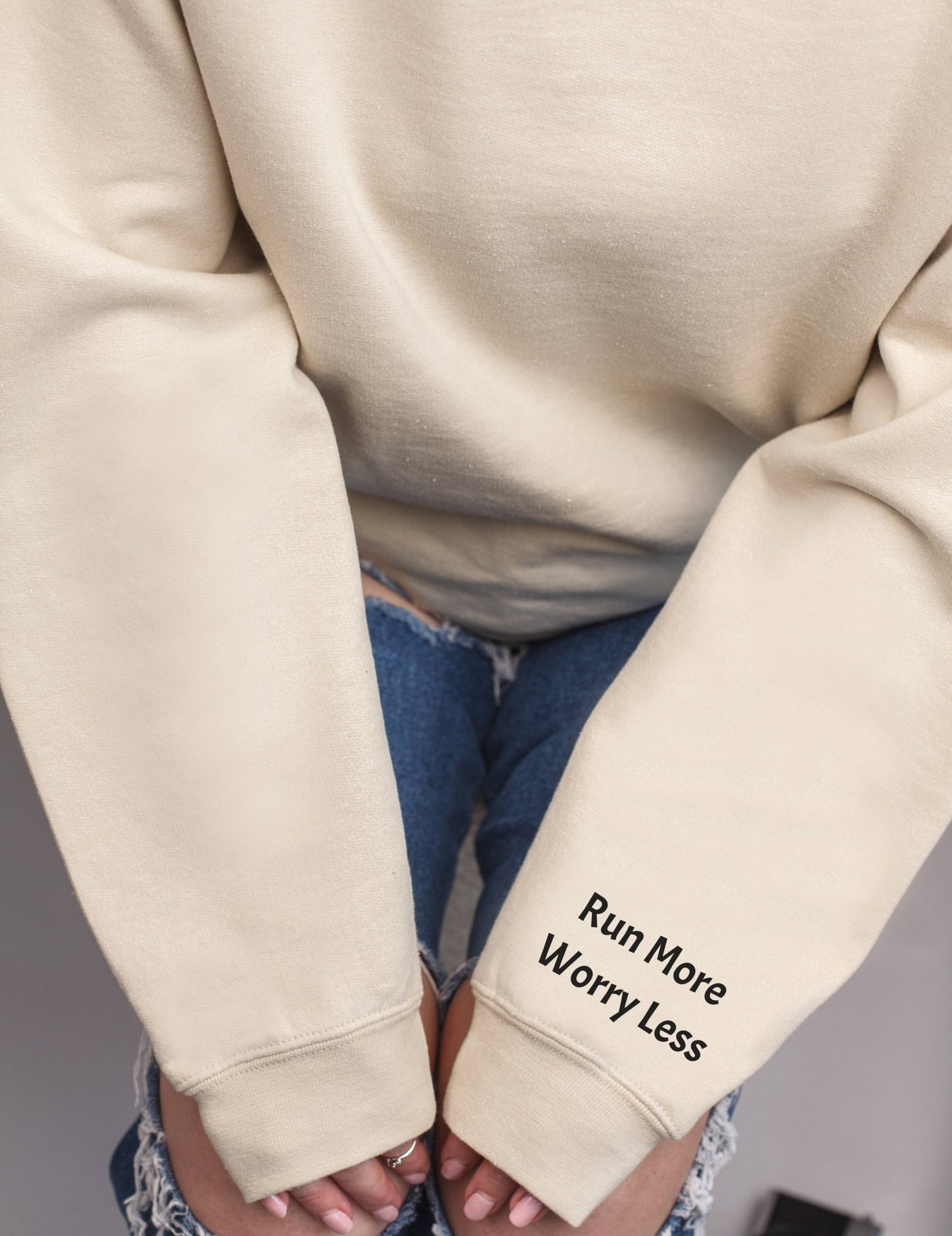 "Ultra Runner In Training" With Sleeve Quote Sweatshirt - Sport Grey - Sloth & Duck