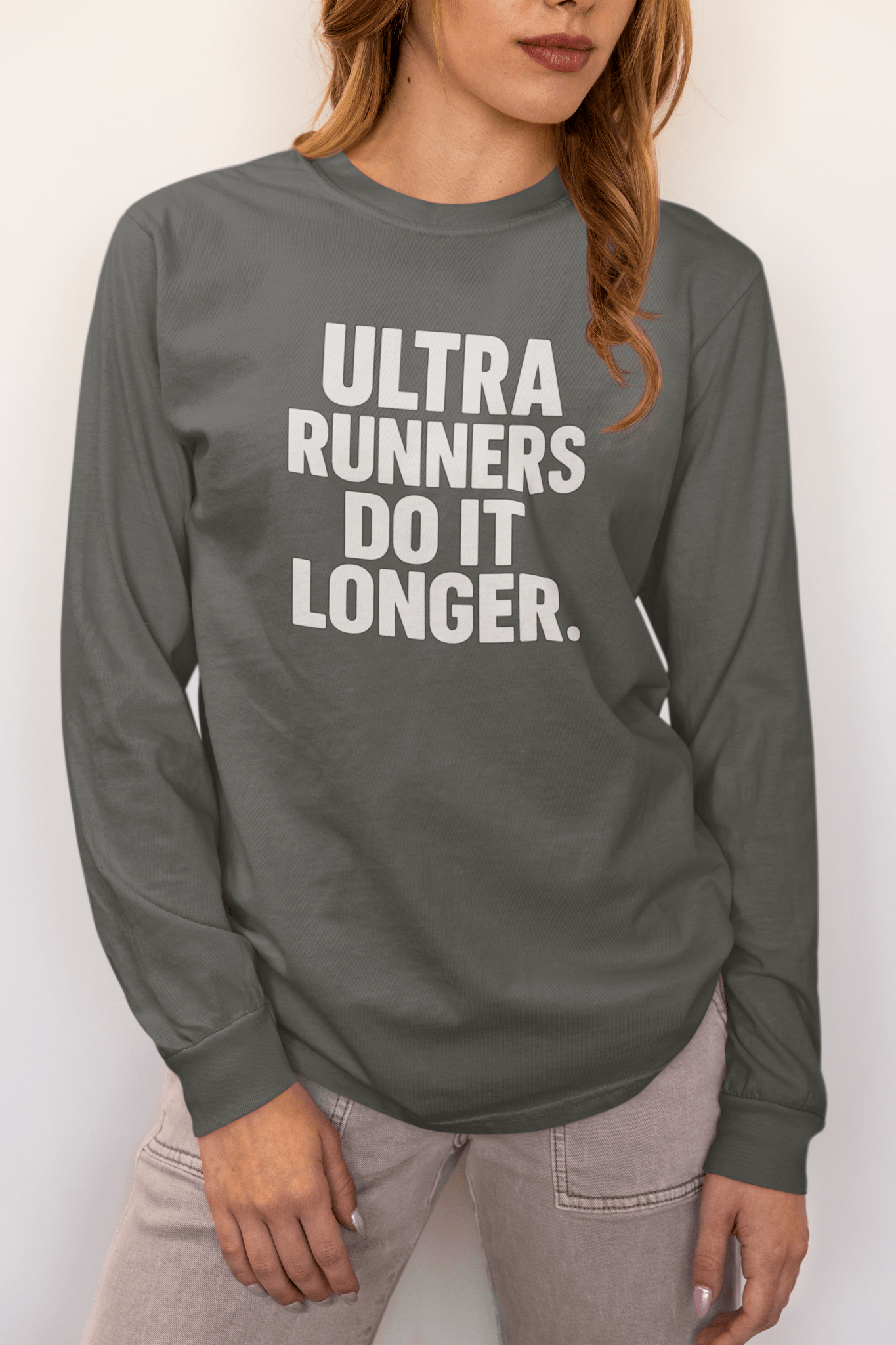 "Ultra Runners Do It Longer" Long Sleeve T-Shirt - Black - Sloth & Duck