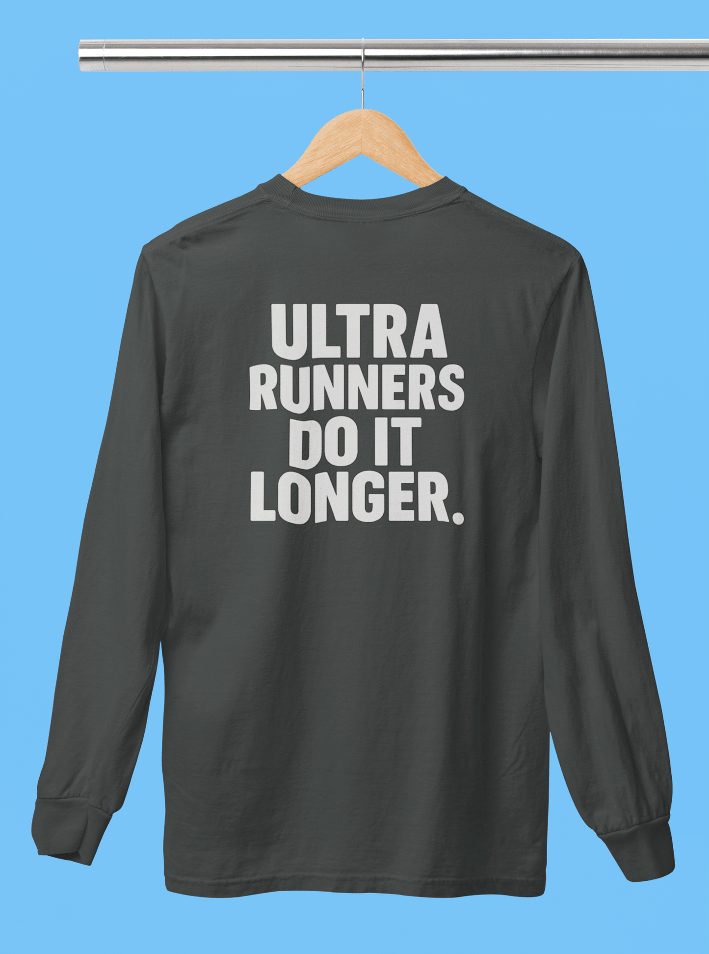 "Ultra Runners Do It Longer" Long Sleeve T-Shirt - Black - Sloth & Duck
