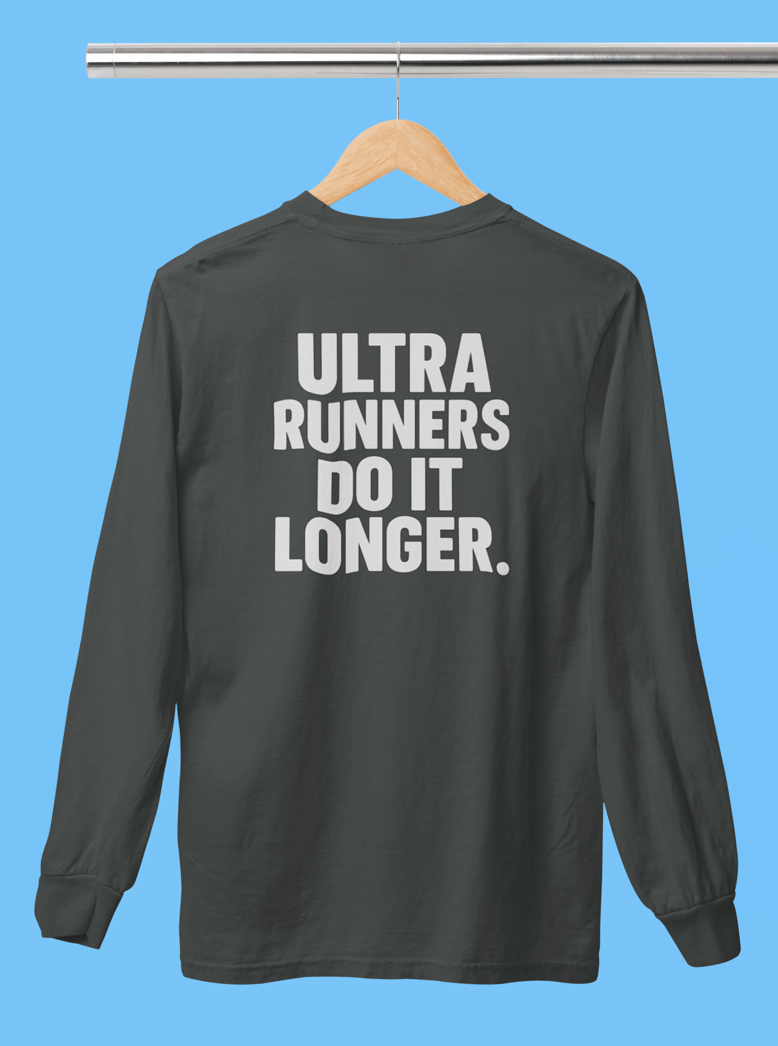 "Ultra Runners Do It Longer" Long Sleeve T-Shirt - Black - Sloth & Duck