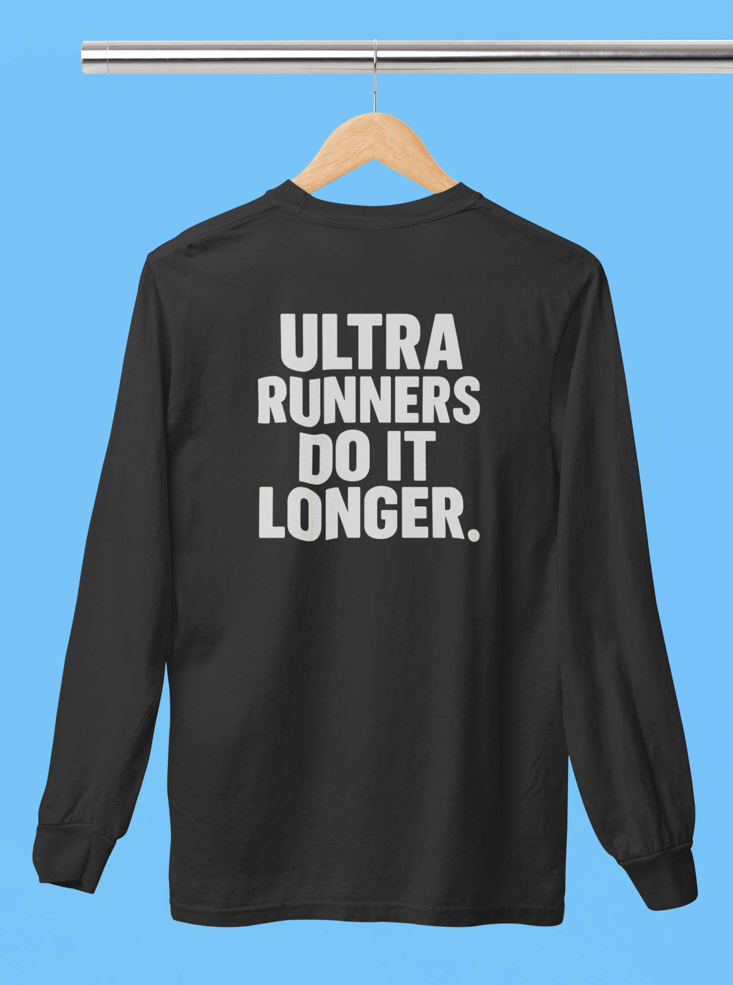 "Ultra Runners Do It Longer" Long Sleeve T-Shirt - Black - Sloth & Duck