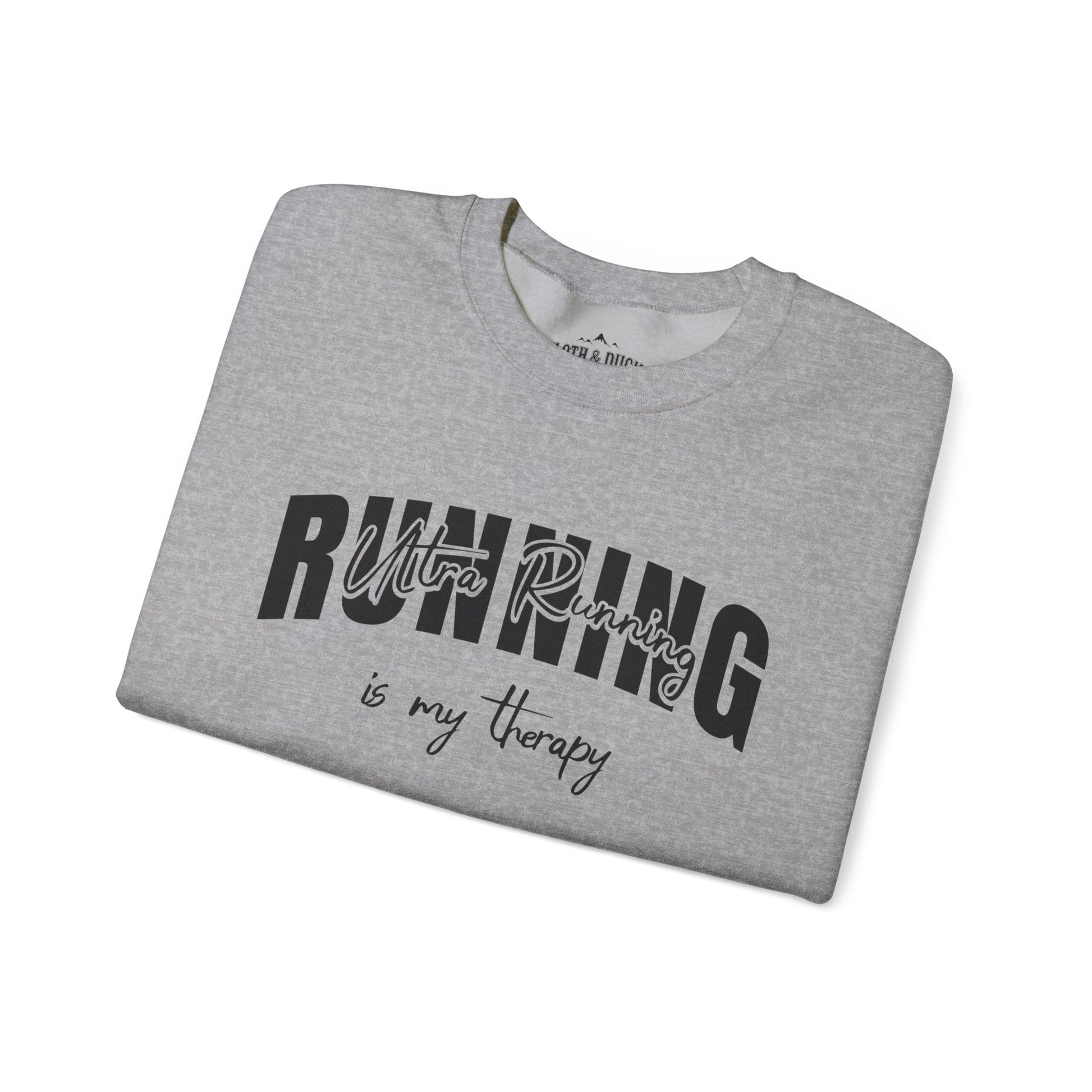 "Ultra Running is My Therapy" Sweatshirt - Sport Grey - Sloth & Duck