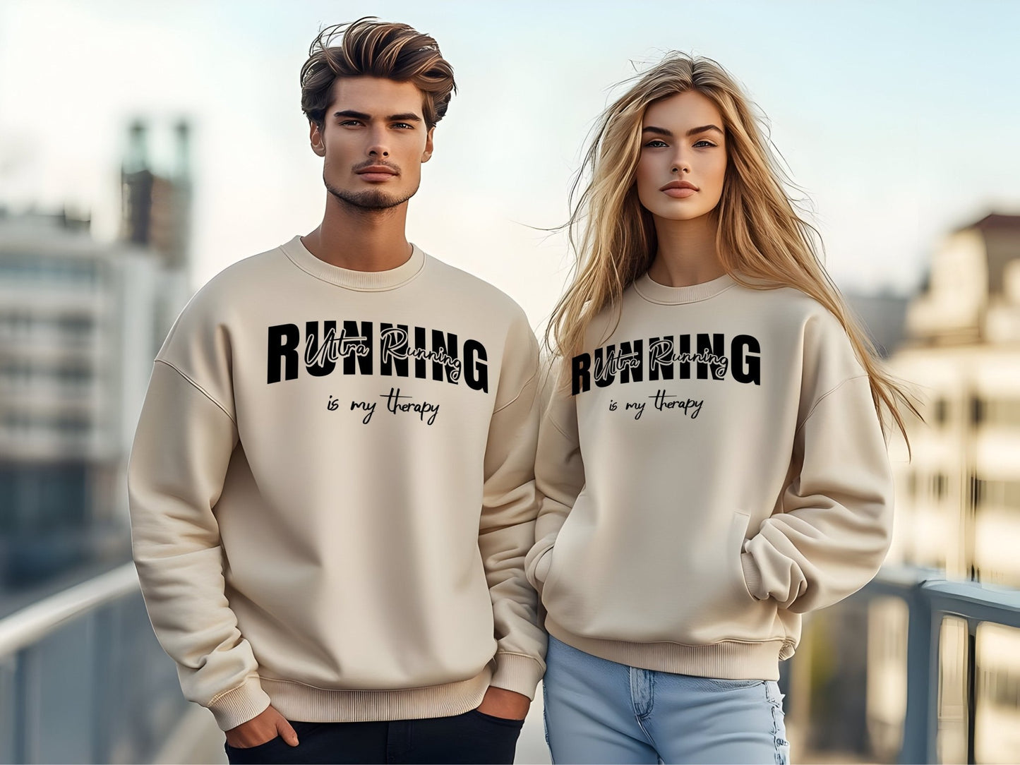 "Ultra Running is My Therapy" Sweatshirt - Sport Grey - Sloth & Duck