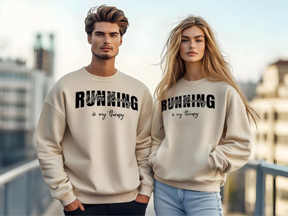 "Ultra Running is My Therapy" Sweatshirt - Sport Grey - Sloth & Duck