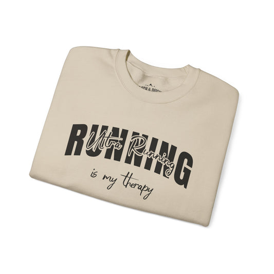 ultra running is my therapy sweatshirt tan