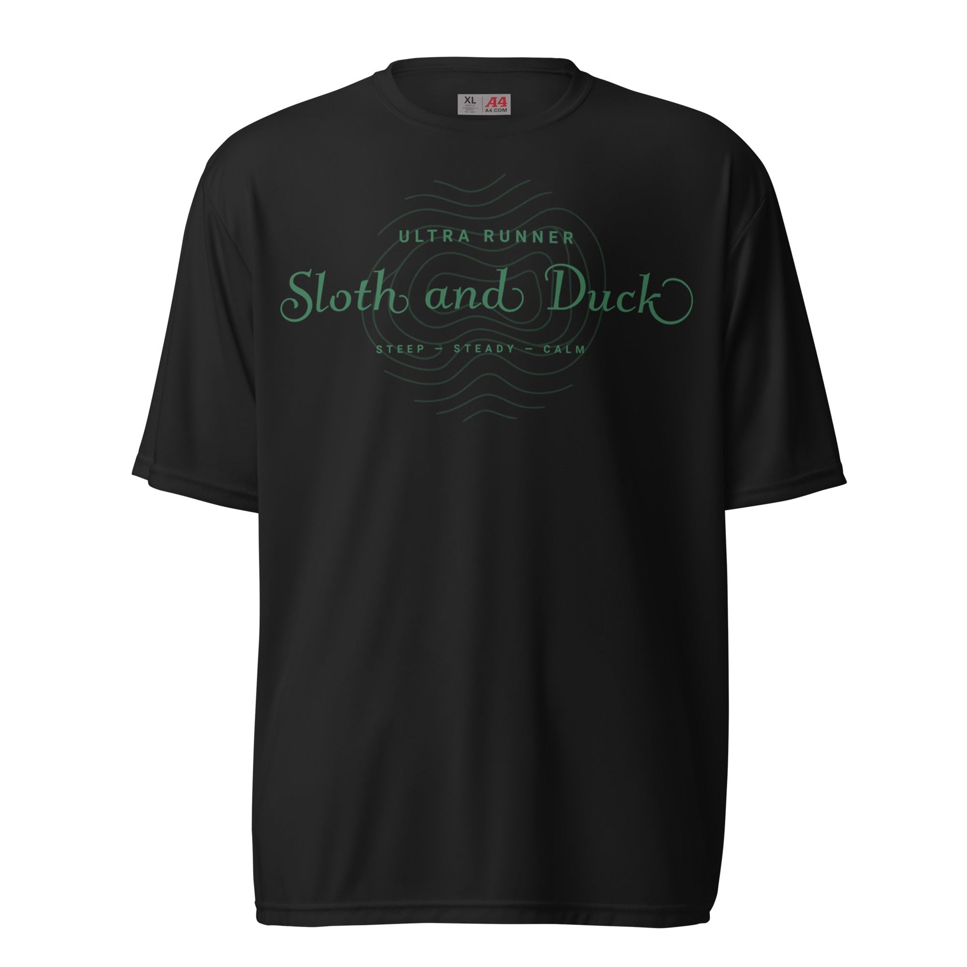 Unisex Performance Trail Tee | Moisture - Wicking & UV Protection - Black - Sloth & Duck