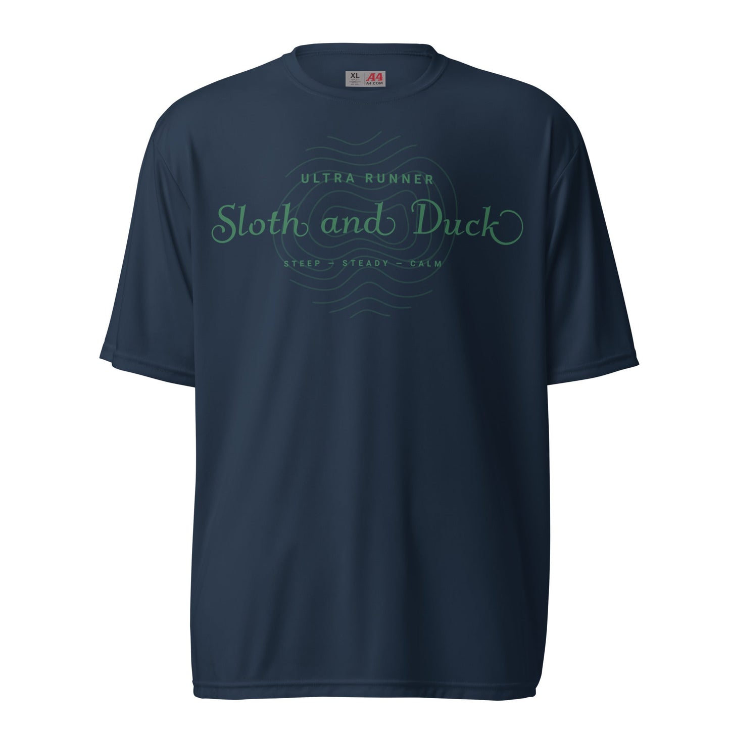 Unisex Performance Trail Tee | Moisture - Wicking & UV Protection - Navy - Sloth & Duck