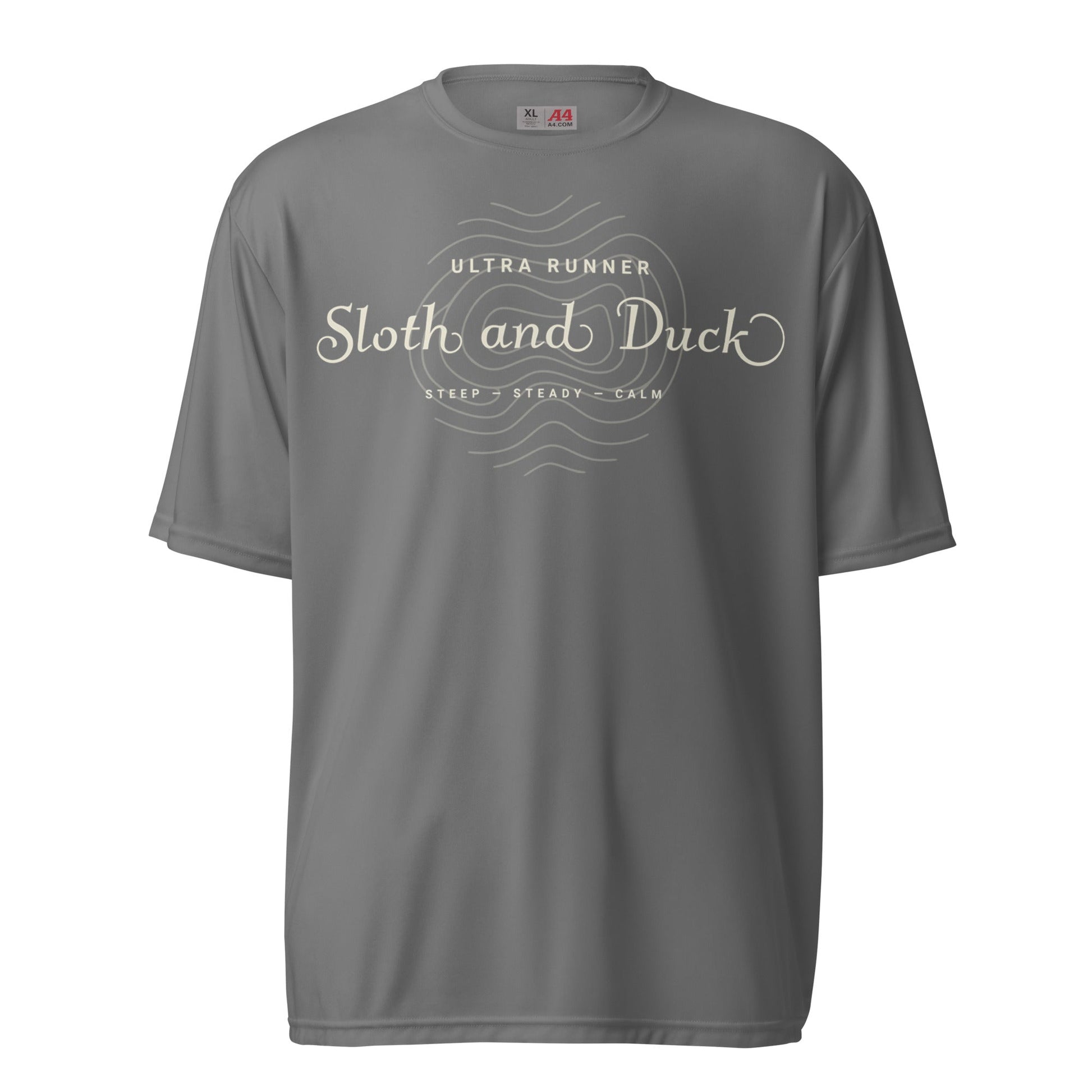 Unisex Performance Trail Tee | Moisture - Wicking & UV Protection - Graphite - Sloth & Duck