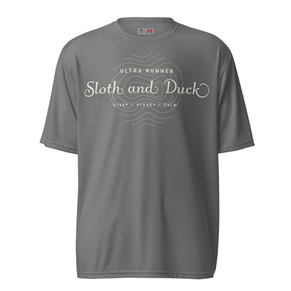 Unisex Performance Trail Tee | Moisture - Wicking & UV Protection - Graphite - Sloth & Duck