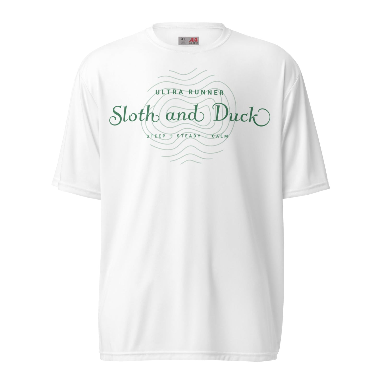 Unisex Performance Trail Tee | Moisture - Wicking & UV Protection - White - Sloth & Duck