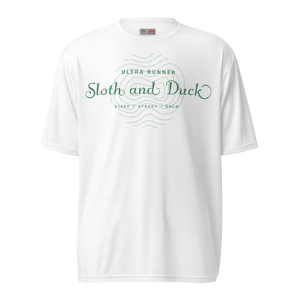 Unisex Performance Trail Tee | Moisture - Wicking & UV Protection - White - Sloth & Duck