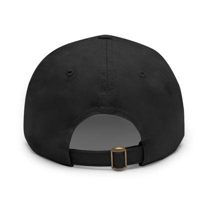 USA Flag Leather Patch Dad Hat, Sloth & Duck Vintage Americana Cap - Black / Black patch - Sloth & Duck