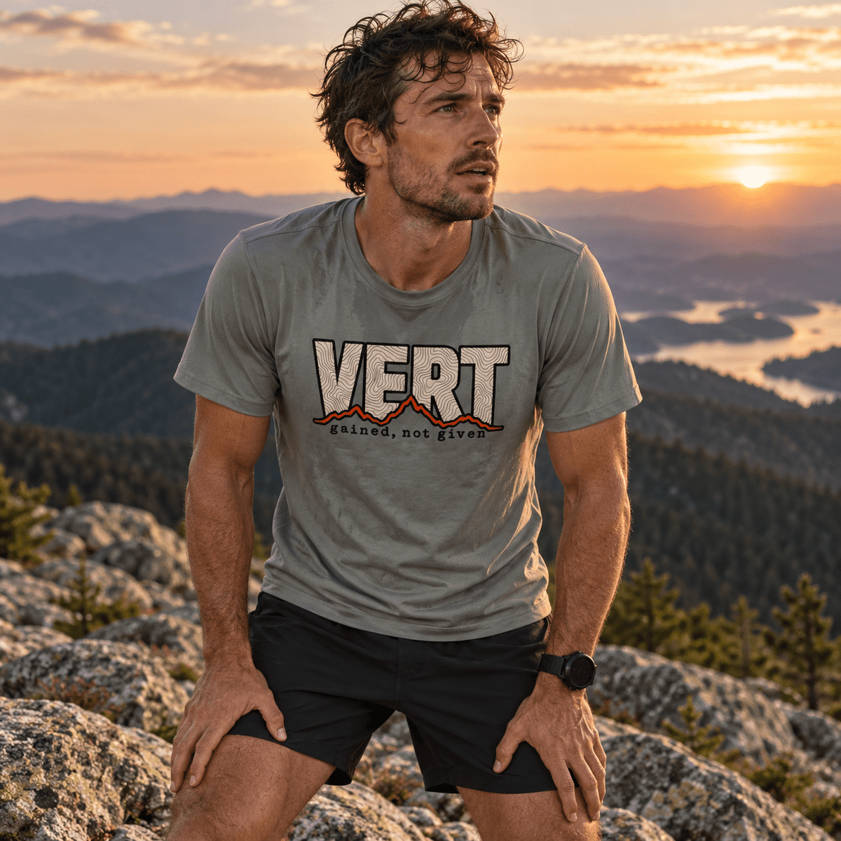 Vert Gained, Not Given Trail Running Performance T-Shirt -XS - Sloth & Duck