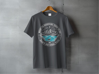 "Where The Mountains Touch The Sky" Banff National Park T-Shirt - S - Sloth & Duck