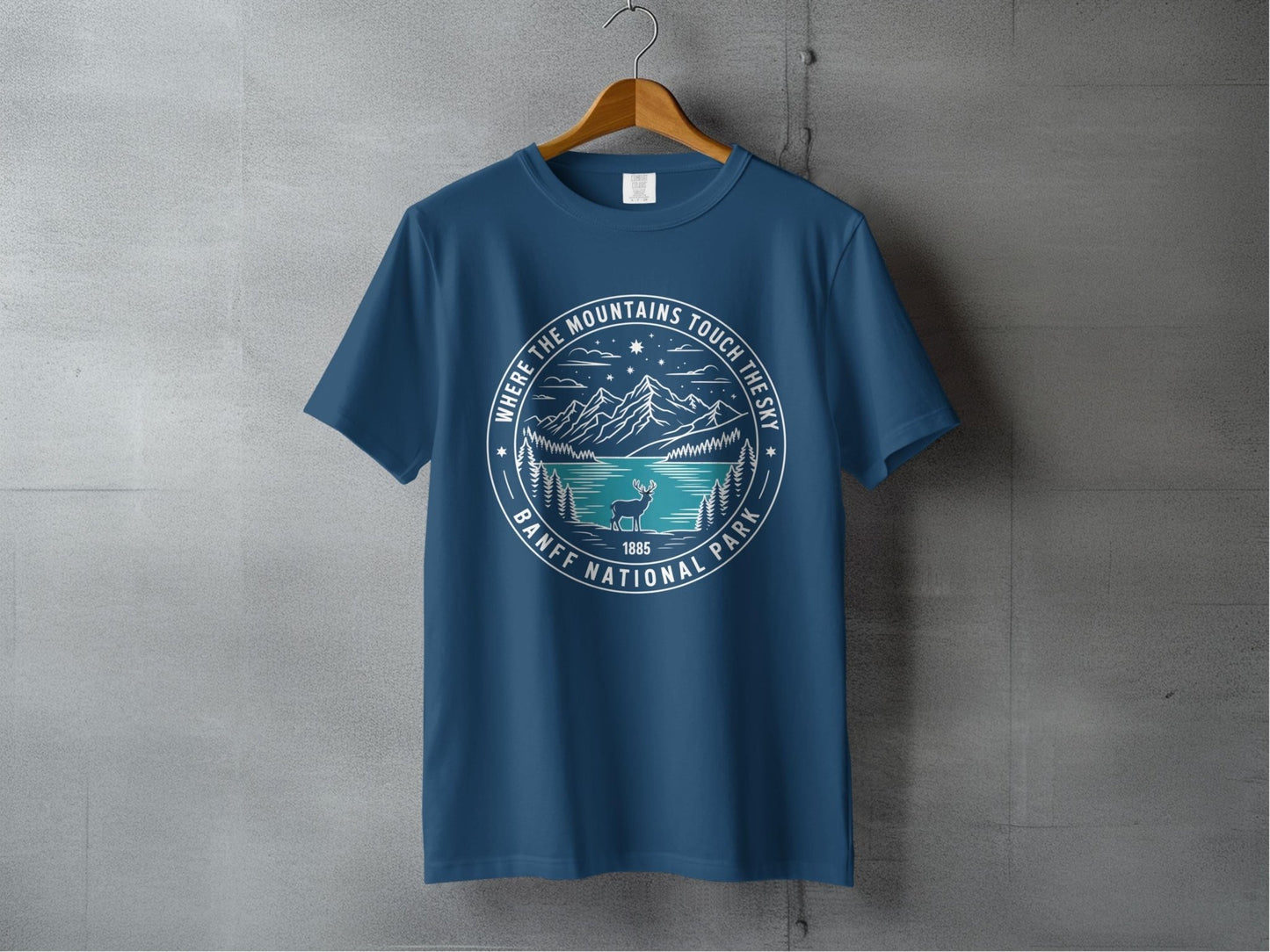 "Where The Mountains Touch The Sky" Banff National Park T-Shirt - S - Sloth & Duck