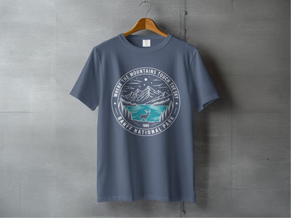 "Where The Mountains Touch The Sky" Banff National Park T-Shirt - S - Sloth & Duck