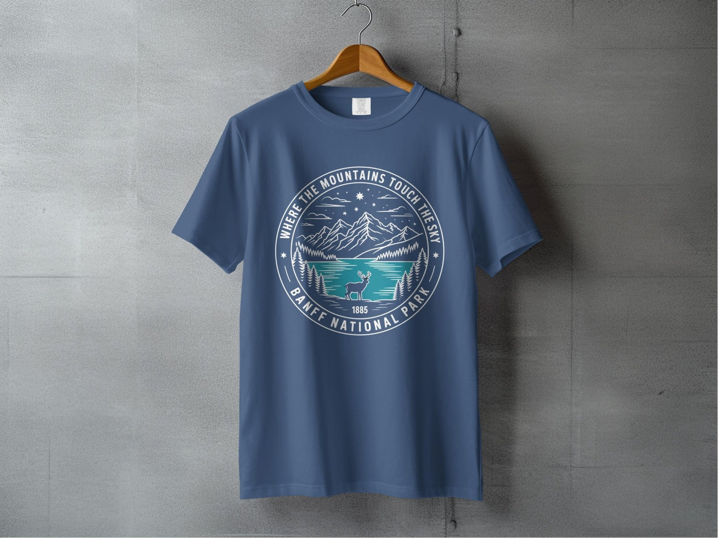 "Where The Mountains Touch The Sky" Banff National Park T-Shirt - S - Sloth & Duck