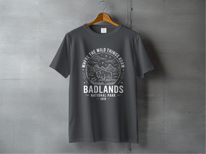 "Where The Wild Things Roam" Badlands National Park T-Shirt - S - Sloth & Duck
